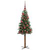 vidaXL &Aacute;rbol de Navidad Delgado con 150 LED con soporte Verde 150 cm