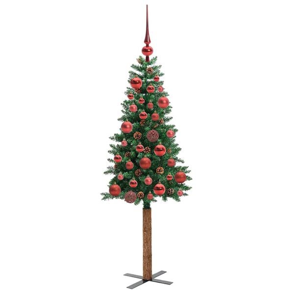 vidaXL &Aacute;rbol de Navidad Delgado con 150 LED con soporte Verde 150 cm