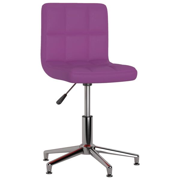 vidaXL Silla de comedor giratoria de cuero sint&eacute;tico morado