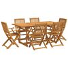 vidaXL Juego comedor de jard&iacute;n 7 pzas madera maciza acacia 180x90x75cm