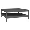 vidaXL Mesa de centro de madera maciza de pino gris 100x100x40 cm