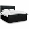 vidaXL Cama box spring con colch&oacute;n tela negro 200x200 cm