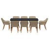 vidaXL Conjunto de Comedor de Jardín 9 pcs Beige ratán sintético