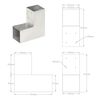 vidaXL Conectores de postes en L 4 uds metal galvanizado 81x81 mm