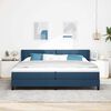 vidaXL Cama tipo Box Spring con colch&oacute;n Azul 200 x 200 cm Poli&eacute;ster