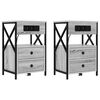 vidaXL Armario de Noche con caj&oacute;n 2 pcs Gris Sonoma 40 x 31 x 60 cm