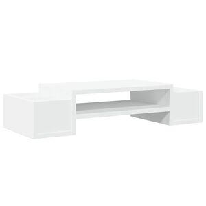vidaXL Soporte de pantalla con almacenaje madera blanco 70x27x15 cm