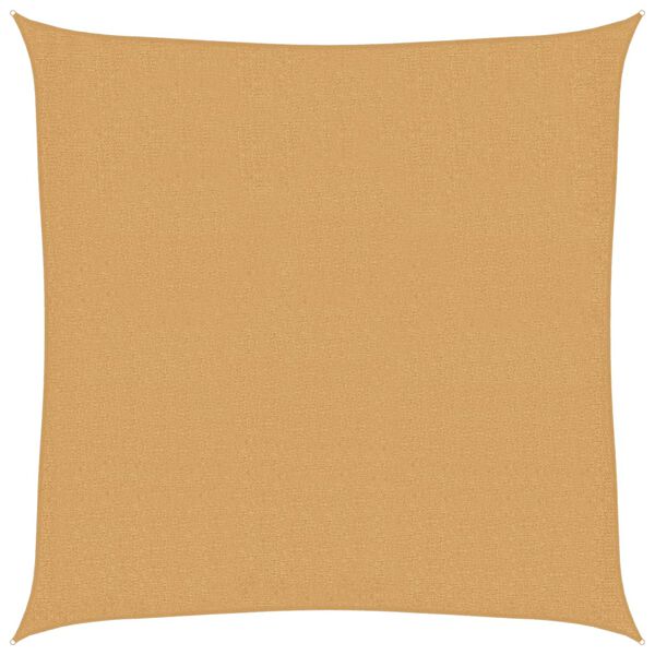 vidaXL Toldo de vela cuadrado HDPE arena 160 g/m² 3x3 m