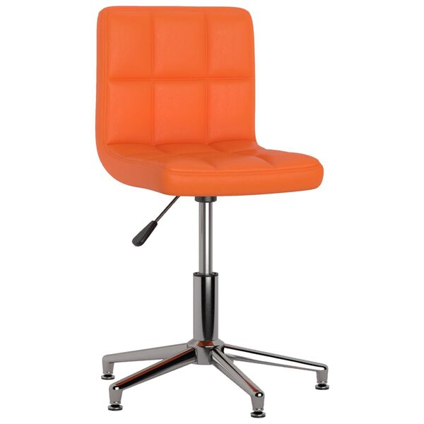 vidaXL Silla de comedor giratoria de cuero sint&eacute;tica naranja