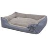 vidaXL Cama para perro con coj&iacute;n acolchado talla XXL gris