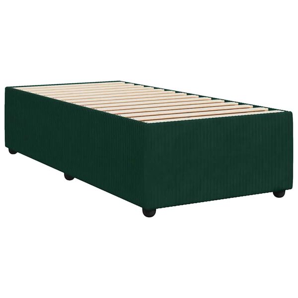 vidaXL Estructura cama sin colch&oacute;n terciopelo verde oscuro 100x200 cm
