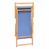 vidaXL Silla de playa plegable de madera maciza de teca azul