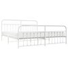 vidaXL Estructura cama sin colch&oacute;n con estribo metal blanco 193x203 cm