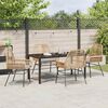 vidaXL Conjunto de Comedor de Jard&iacute;n 5 pcs Marr&oacute;n rat&aacute;n sint&eacute;tico