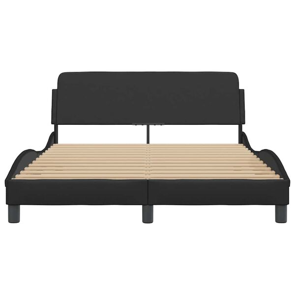 vidaXL Estructura de cama Dover cuero sint&eacute;tico negro 140x200 cm