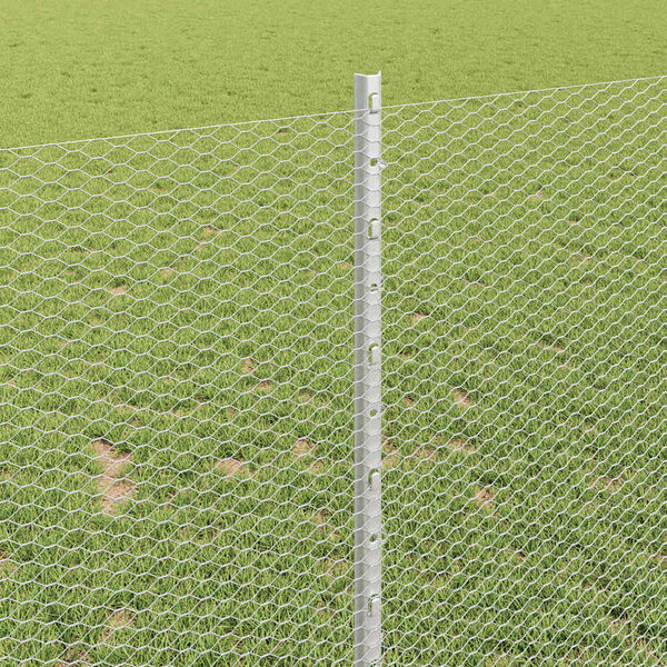 vidaXL Valla con Poste Plateado 1 x 25 m Acero