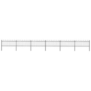 vidaXL Valla de jard&iacute;n con aro superior de acero 1005x80 cm negra