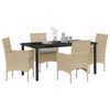 vidaXL Conjunto de Comedor de Jard&iacute;n 5 pcs Beige rat&aacute;n sint&eacute;tico