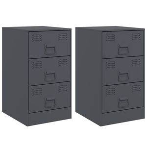 vidaXL Mesitas de noche 2 unidades gris antracita 34,5x39x62 cm