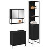 vidaXL Juego de muebles de ba&ntilde;o 3 pcs Negro Madera contrachapada