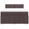 vidaXL Cama box spring con colch&oacute;n tela marr&oacute;n oscuro 140x190 cm
