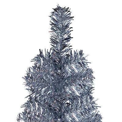vidaXL Árbol de Navidad delgado plateado 180 cm