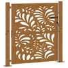 vidaXL Puerta de jardín 100x100 cm de acero corten con diseño ondulado