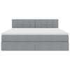 vidaXL Cama con almacenamiento y LED Gris Claro 160 x 200 cm tela
