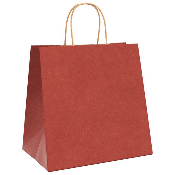 vidaXL Bolsas de papel con asas 250 uds rojo 26x17x25 cm