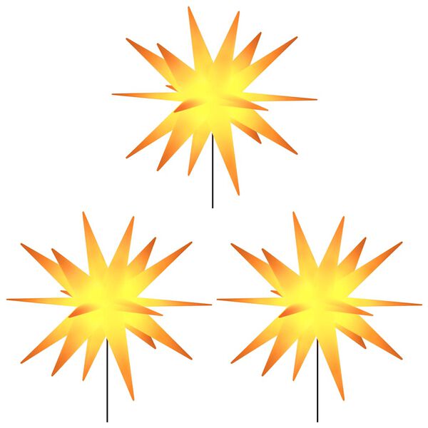 vidaXL L&aacute;mpara de Navidad LED plegable 3 unidades amarillo 35 cm