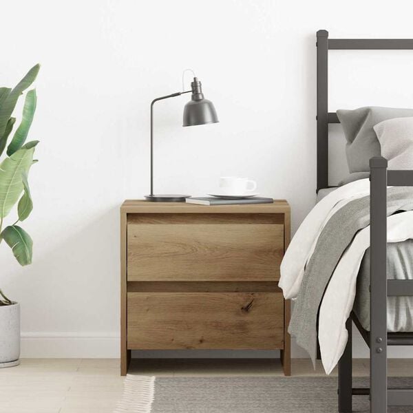 vidaXL Armario de Noche con caj&oacute;n Roble artesanal 45 x 34 x 44,5 cm