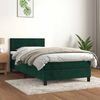 vidaXL Cama box spring con colch&oacute;n terciopelo verde oscuro 80x200 cm