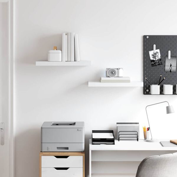 vidaXL Estantes flotantes de pared 2 uds MDF blanco 50x23x3,8 cm