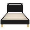 vidaXL Cama para niños con cabecero Negro 90 x 200 cm tela