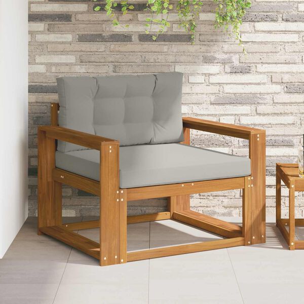 vidaXL Sof&aacute; intermedio de exterior Madera de Acacia S&oacute;lida Natural