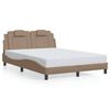 vidaXL Estructura de cama Viana sin colch&oacute;n cuero sint&eacute;tico capuchino 140x200cm