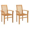 vidaXL Sillas de comedor apilables 2 unidades teca maciza