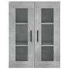 vidaXL Aparador alto madera contrachapada gris hormig&oacute;n 69,5x34x180 cm