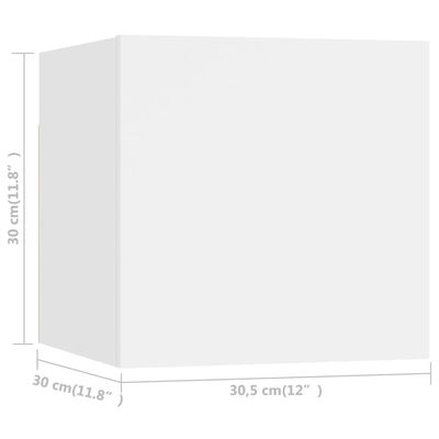 vidaXL Mueble para TV de pared blanco 30,5x30x30 cm