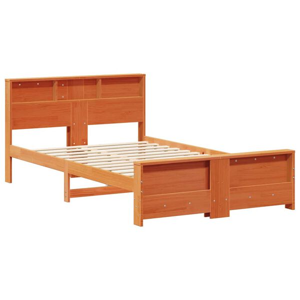 vidaXL Estructura de cama con cabecera Marr&oacute;n cera 120 x 190 cm