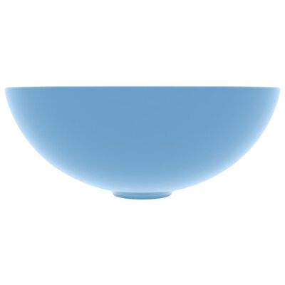 vidaXL Lavabo de cuarto de baño redondo cerámica azul claro