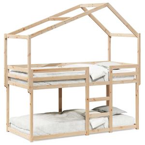 vidaXL Cama litera sin colch&oacute;n madera maciza de pino 90x200 cm