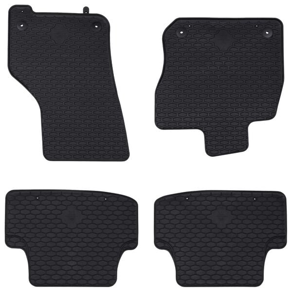 vidaXL Alfombrilla de Coche 4 pcs Negro Goma