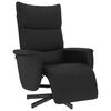 vidaXL Sill&oacute;n reclinable con reposapi&eacute;s cuero sint&eacute;tico negro