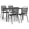 vidaXL Juego de comedor de jard&iacute;n 5 piezas acero gris antracita