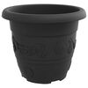 vidaXL Maceta Redonda para Flores 6 pcs Negro &Oslash; 26 x 21.5 cm Pl&aacute;stico
