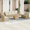 vidaXL Set de sof&aacute;s de jard&iacute;n 9 pzas con cojines rat&aacute;n sint&eacute;tico beige