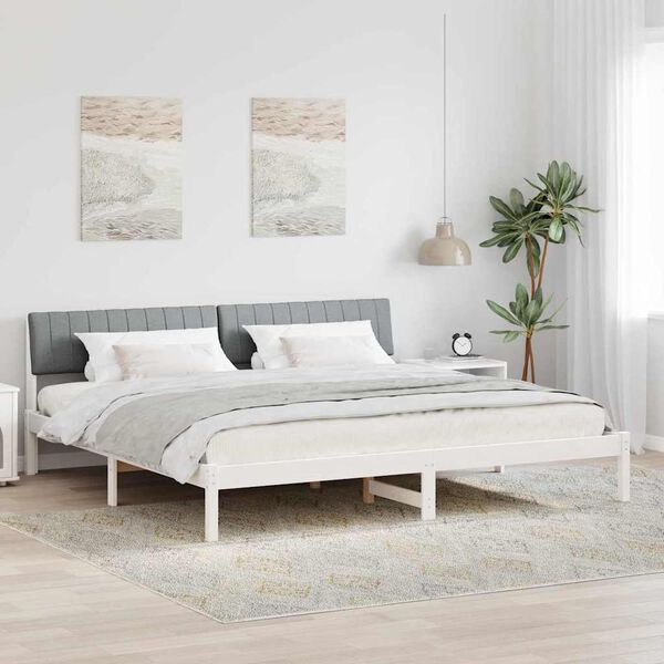vidaXL Estructura de cama con cabecera y gris claro 200 x 200 cm