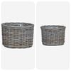 vidaXL Cesta para Plantas con almacenamiento 2 pcs Gris Rat&aacute;n Kubu