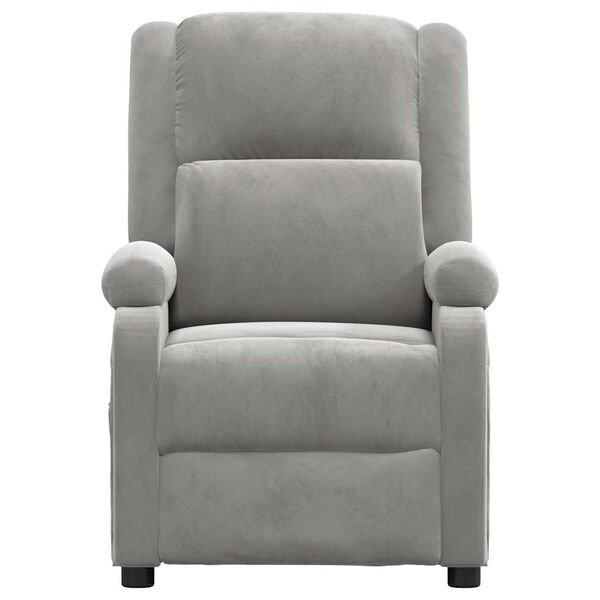 vidaXL Sill&oacute;n de masaje de terciopelo gris claro
